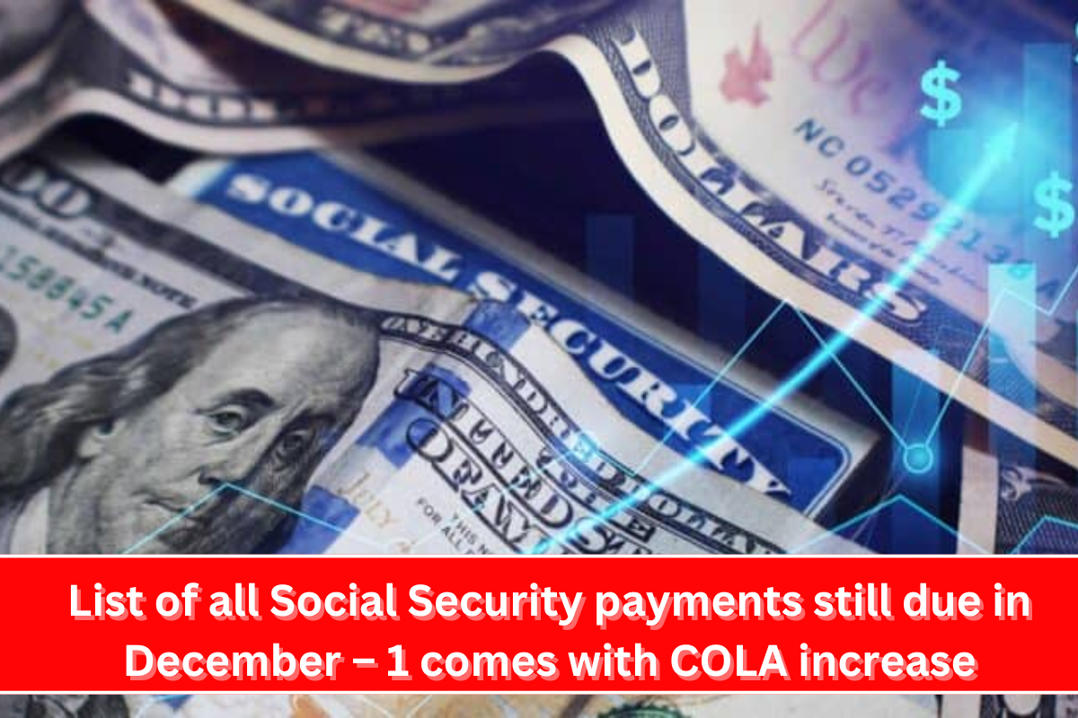 List of all Social Security payments still due in December – 1 comes with COLA increase